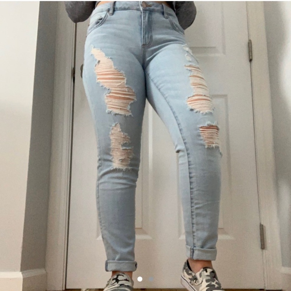 stressed jeans